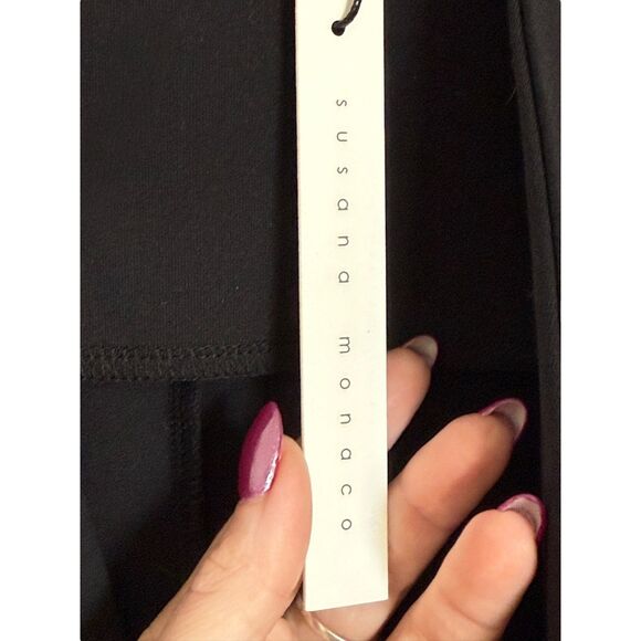 Susana Monaco Black Open Front Stretchy Dress Blazer Size Women’s Medium NWT - Picture 5 of 6